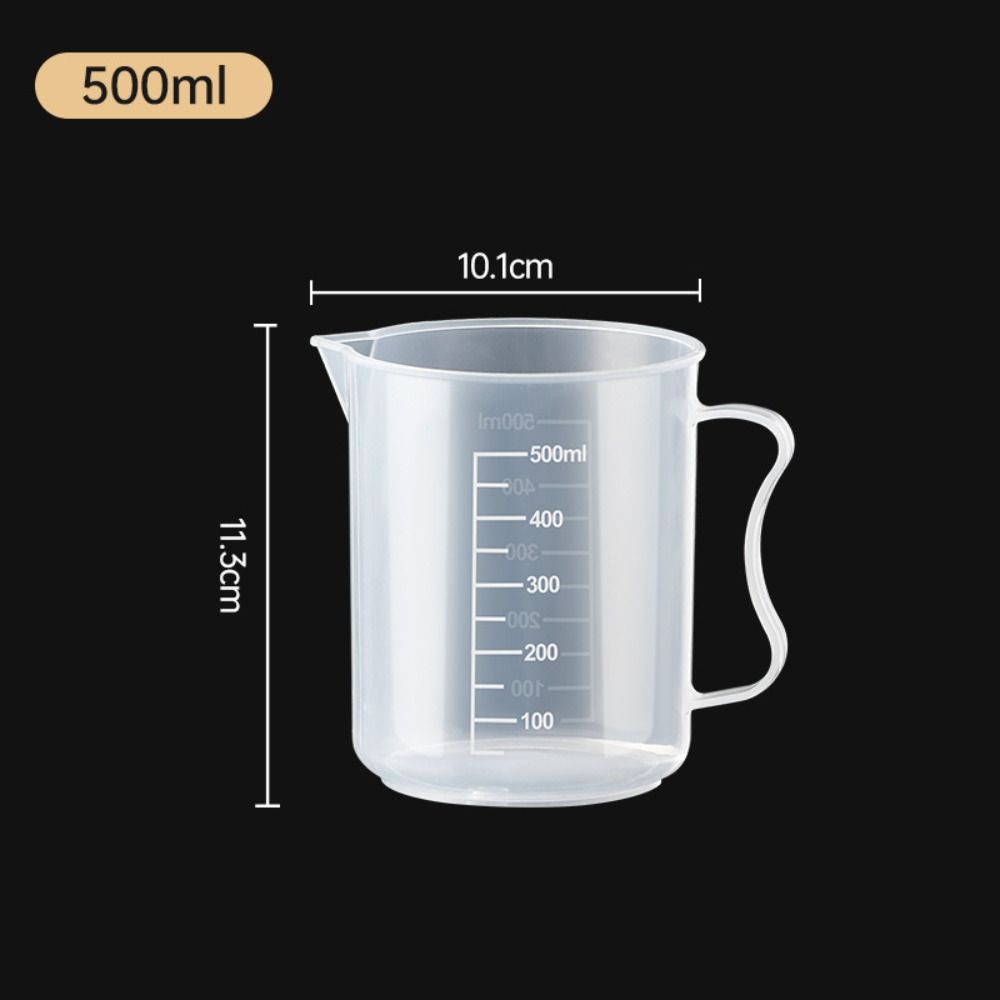 Vaso de medición graduado de plástico de gran capacidad, vaso de laboratorio transparente con tapa, taza mezcladora transparente, cocina y horneado