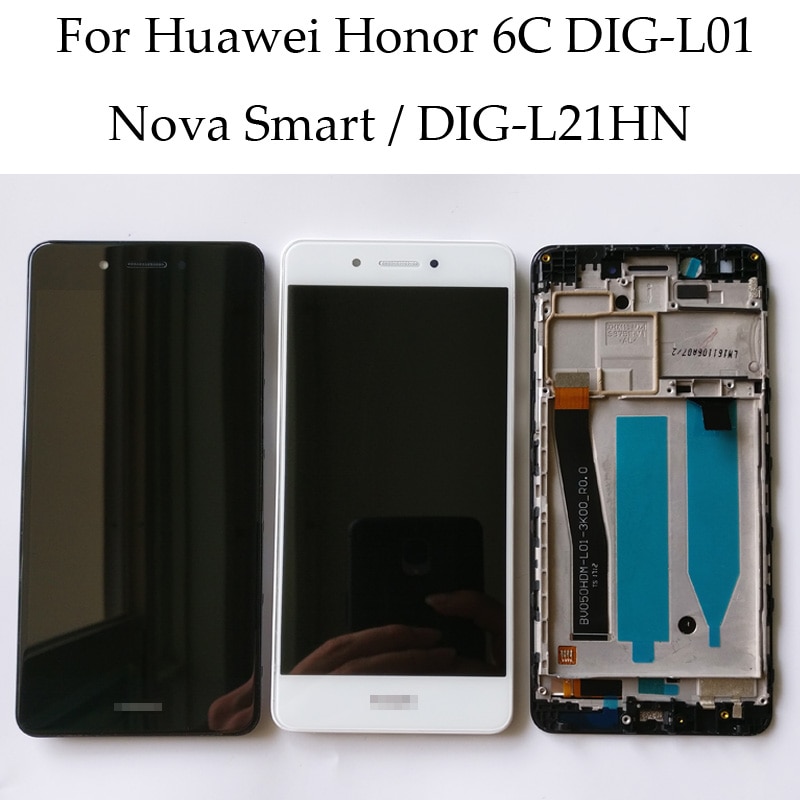 100% Test pour Huawei Honor 6C DIG-L01/Nova Smart/DIG-L21HN DIG-L21 écran LCD + écran tactile numériseur assemblée avec cadre