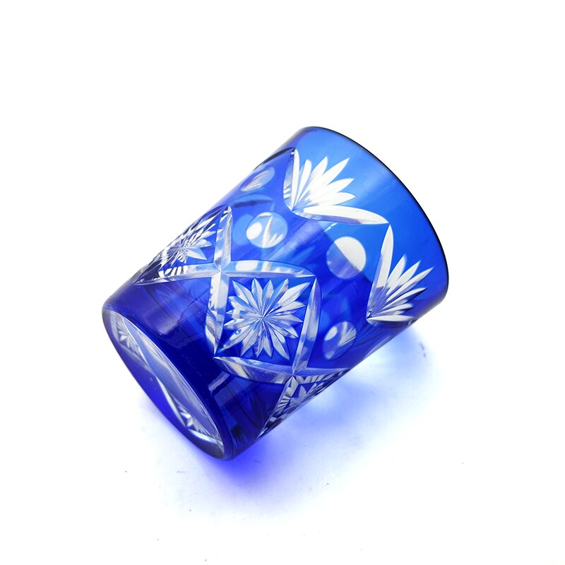 Bohemian Czech Handmade Hand Cut To Clear Crystal Drinkware Whiskey Wine Beer Glass 2 Pieces