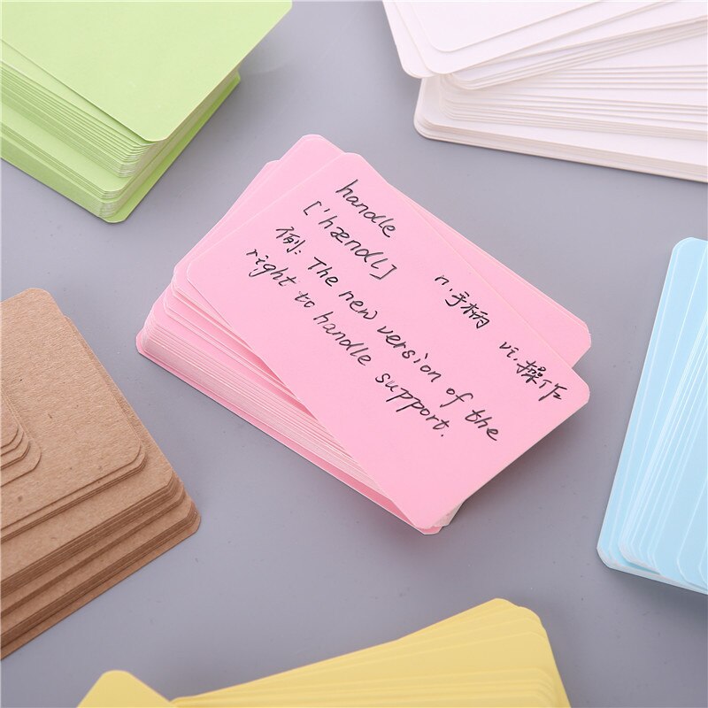 100 Vellen/Doos Van Dubbelzijdig Blank Kraftpapier Visitekaartje Woord Informatie Kaart Handgeschilderde Graffiti kaart Diy Card