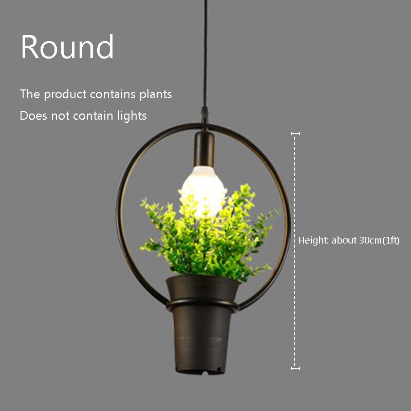 Aqumotic bondehus hængende lysekroneholder 1 stk grøn plante lampeskærm kunst metallisk lampeskærm moderne lysekrone: Rund