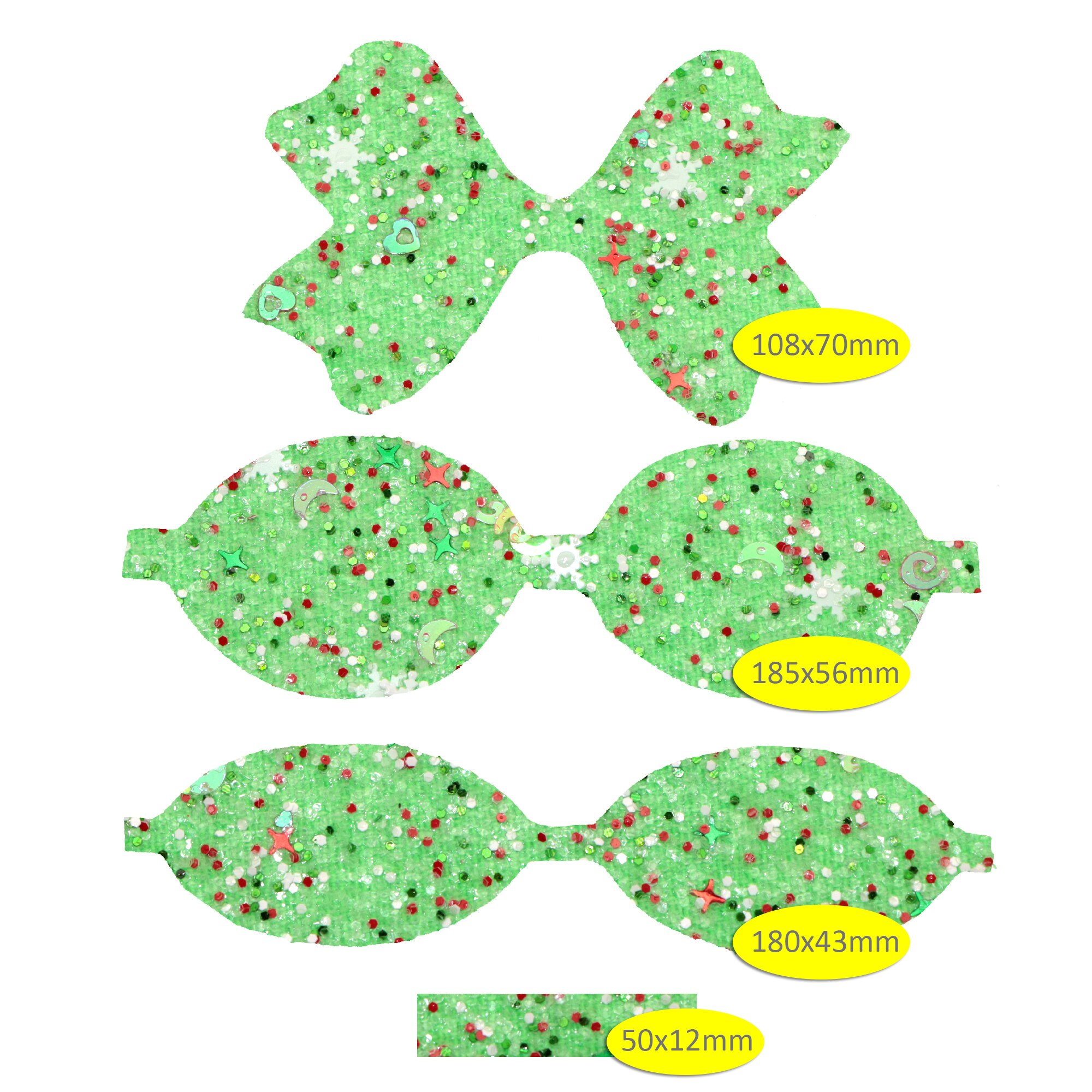 Glitter Faux Synthetic Leather Bow-knot Kit DIY Hair Bow Making For Bow-knot Handmade Material Without Clips,1Yc21159