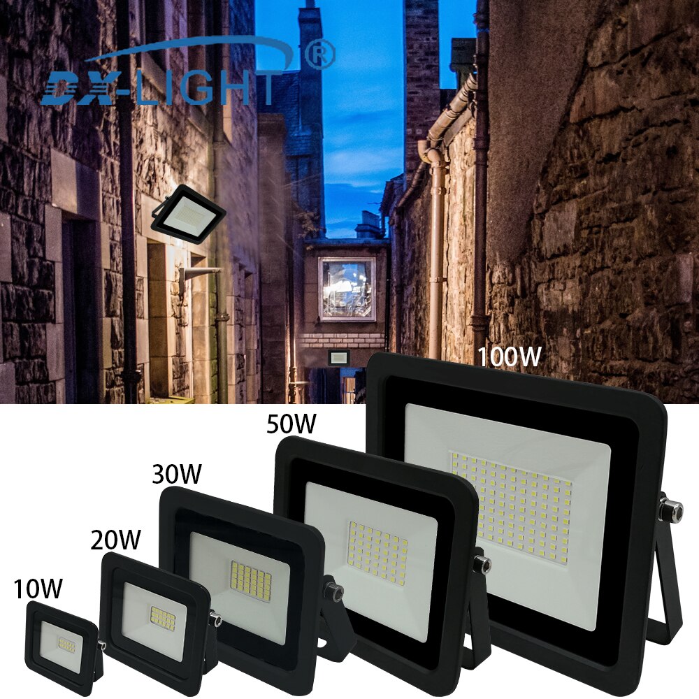 LED Floodlight 10W 20W 30W 50W 100W Ultra-thin Led Flood Light 110V/220V IP68 Waterproof Outdoor Garden Spotlight