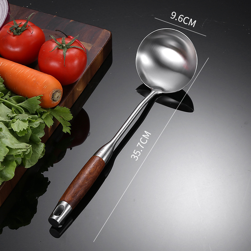 Stainless Steel Spatula and Soup Spoon Spatula Colander Anti-Scald Insulation Four-Piece Kitchen Set Kitchen Cooking Set: Soup spoon