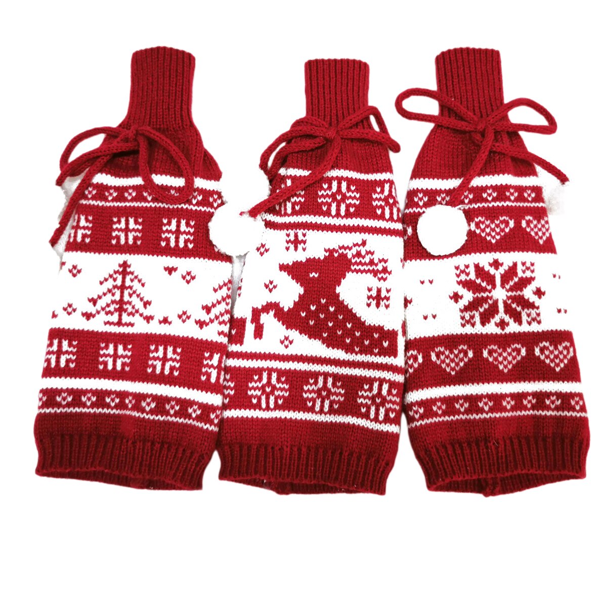 Leuke Kerst Gebreide Wijnfles Cover Leuke Kerstboom Elanden Sneeuwvlok Gebreide Wijn Fles Trui Decor