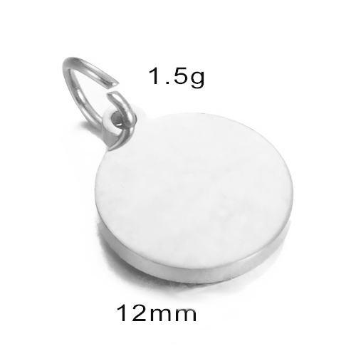 Étiquettes rondes polies en acier inoxydable, breloques 6mm/8mm/10mm/12mm/15mm pour la fabrication de bijoux à faire soi-même, , 10 pièces/lot: Zinc bleu plaqué