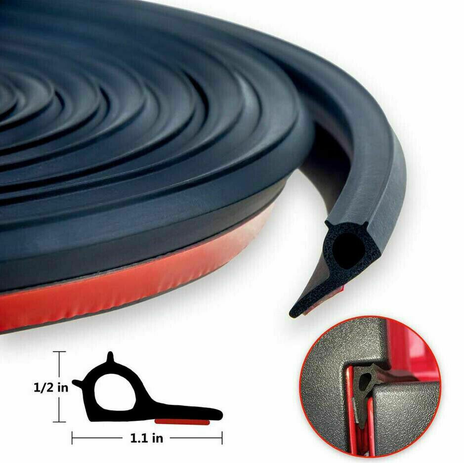 5M 16ft Rubber Black Universal Pickup Truck Bed Tailgate Sealing Strip Anti Dus