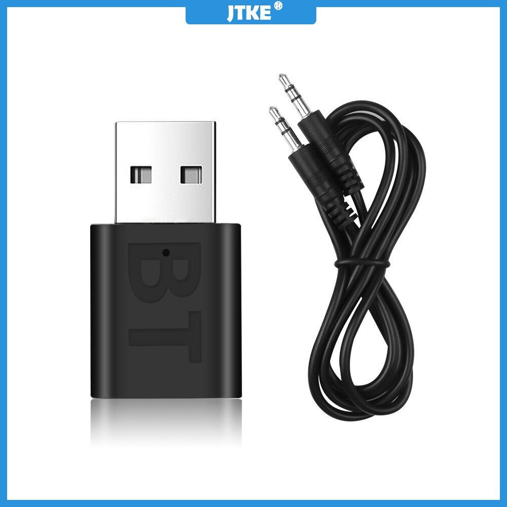 Mini Usb Adapter Draadloze Bluetooth A2DP 3.5Mm Usb Handsfree Home Auto Kit Aux Audio Stereo Muziek Ontvanger V5.0 Voor android Ios