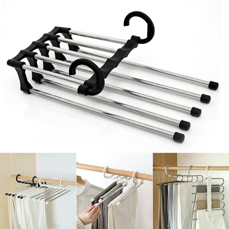 2 Pcs Pants Rack Shelves 5 in 1 Multifunctional Storage Trousers Hangers Space Saving Tendedero Ropa Plegable вешалка для одежды