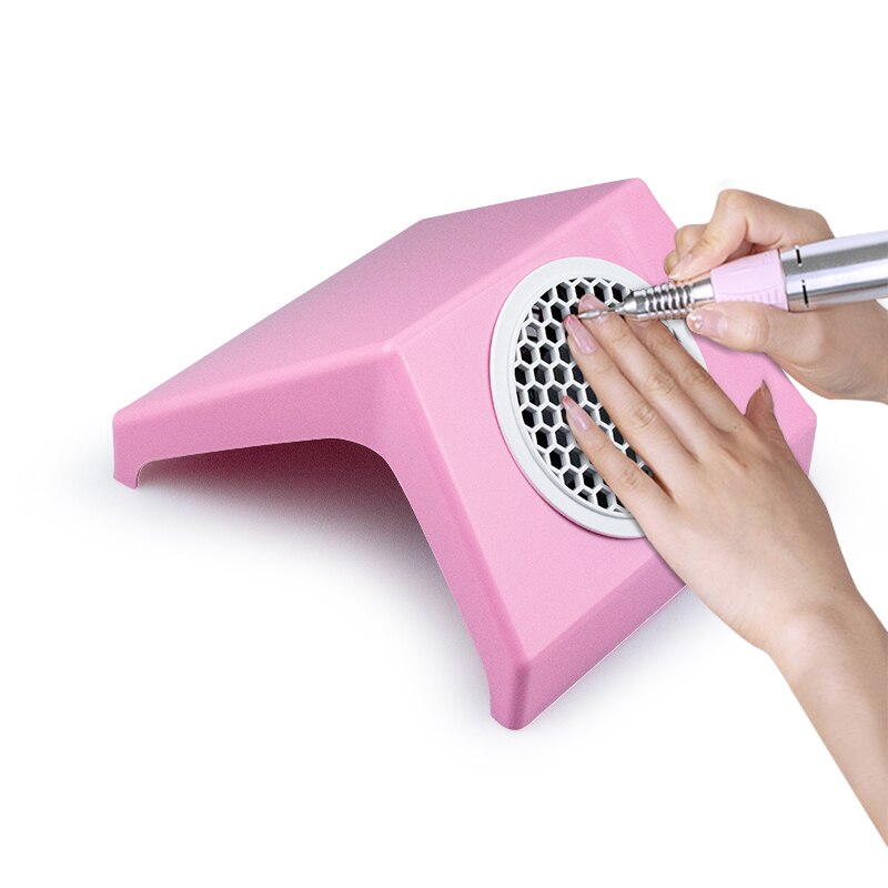 80W Sterke Nail Stofafzuiging Collector Stofzuiger Met Stofzak Nail Art Salon Tool Nail Dust Collector: DJ828-Pink