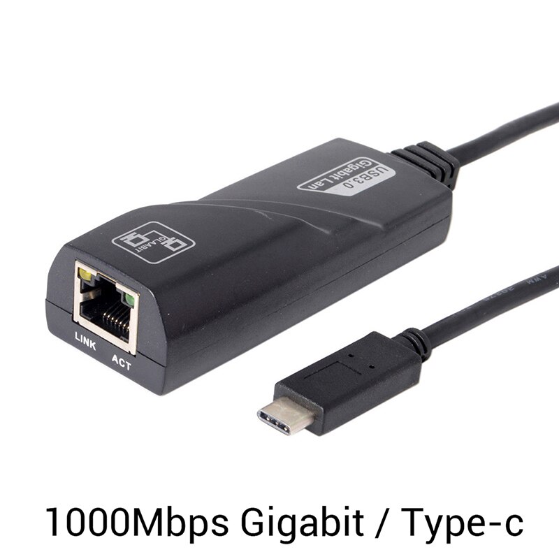 Cable adaptador de red LAN Ethernet de 1000Mbps para PC K, portátil, USB-C tipo-c a Gigabit RJ45