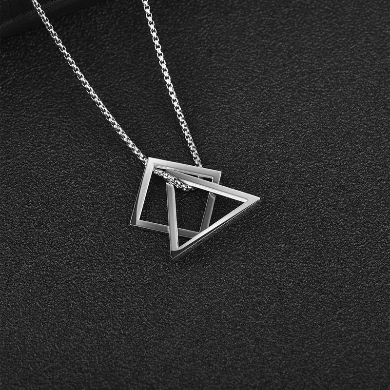 Geometric Men Pendant Necklace Classic 316L Stainless Steel Chain Necklace For Man Male Punk Jewelry Party