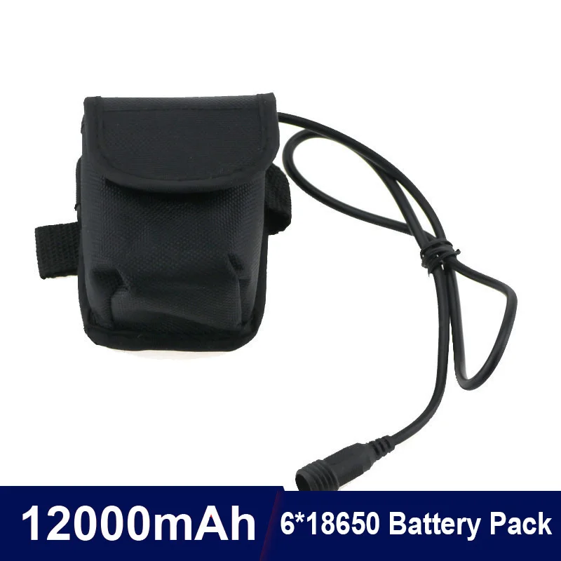 12000mAh 8.4V 18650 Battery Pack Bike Light Battery 6*18650 Lithium Ion For Bike Bicycle Flashlight Headlamp Accessories