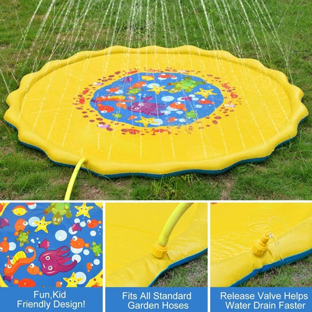Lek vannmatte plen spill pute svømmebasseng oppblåsbar spray vann pute pvc spill familie hage klapp sommer