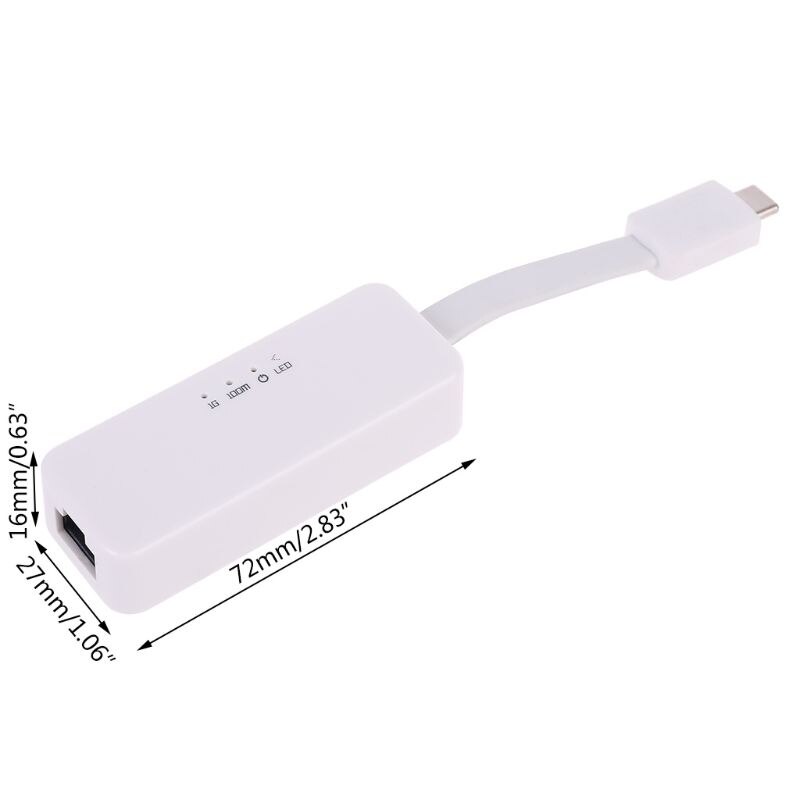 Usb 3.0 Type C Naar RJ45 Gigabit 10/100/1000 Mbps Network Card Adapter Voor Mobiele Telefoons Notebook Tabletten TXA062