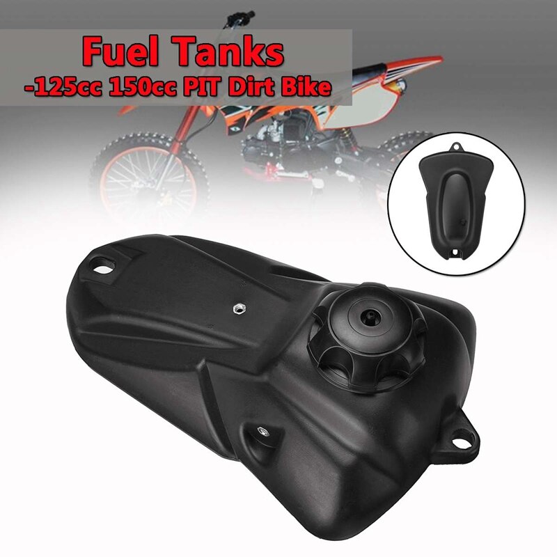 Motorcycle Fuel Tank for 125Cc 150Cc Pit Pro Trail Dirt Bike Black Gas Petrol Fuel Tanks with Cap Minimotor Motocross