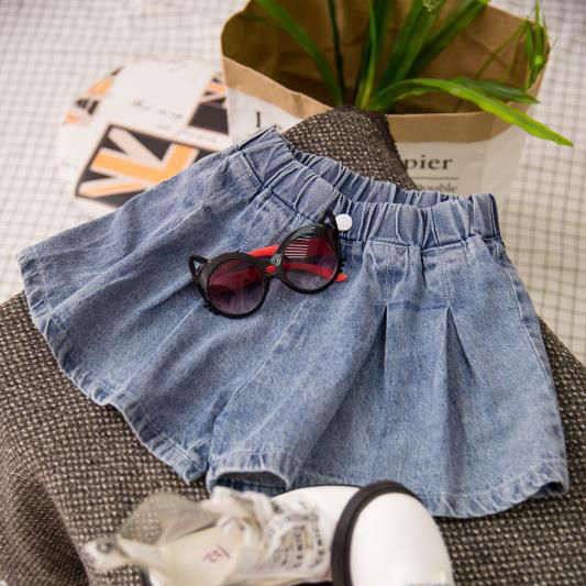 Gonne di jeans a pieghe moda estate 2021 per bambini ragazze adolescenti con pantaloncini pantaloni caldi casuali abbigliamento per ragazze per bambini vestito P114