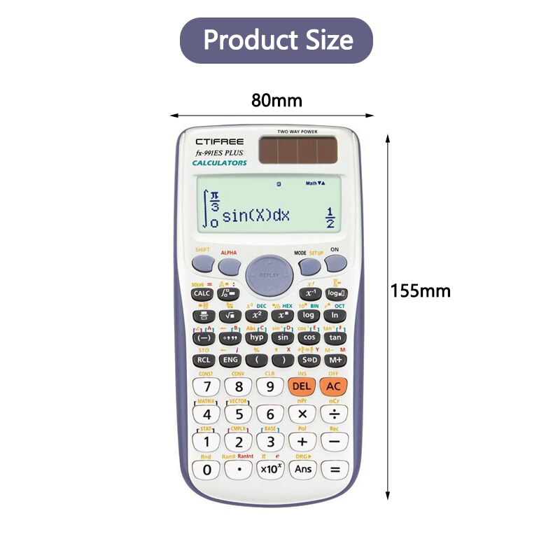 Draagbare Student Wetenschappelijke Rekenmachine Display Functies Elektronische Berekenen Tool Pocket Office Calculator Voor Studenten