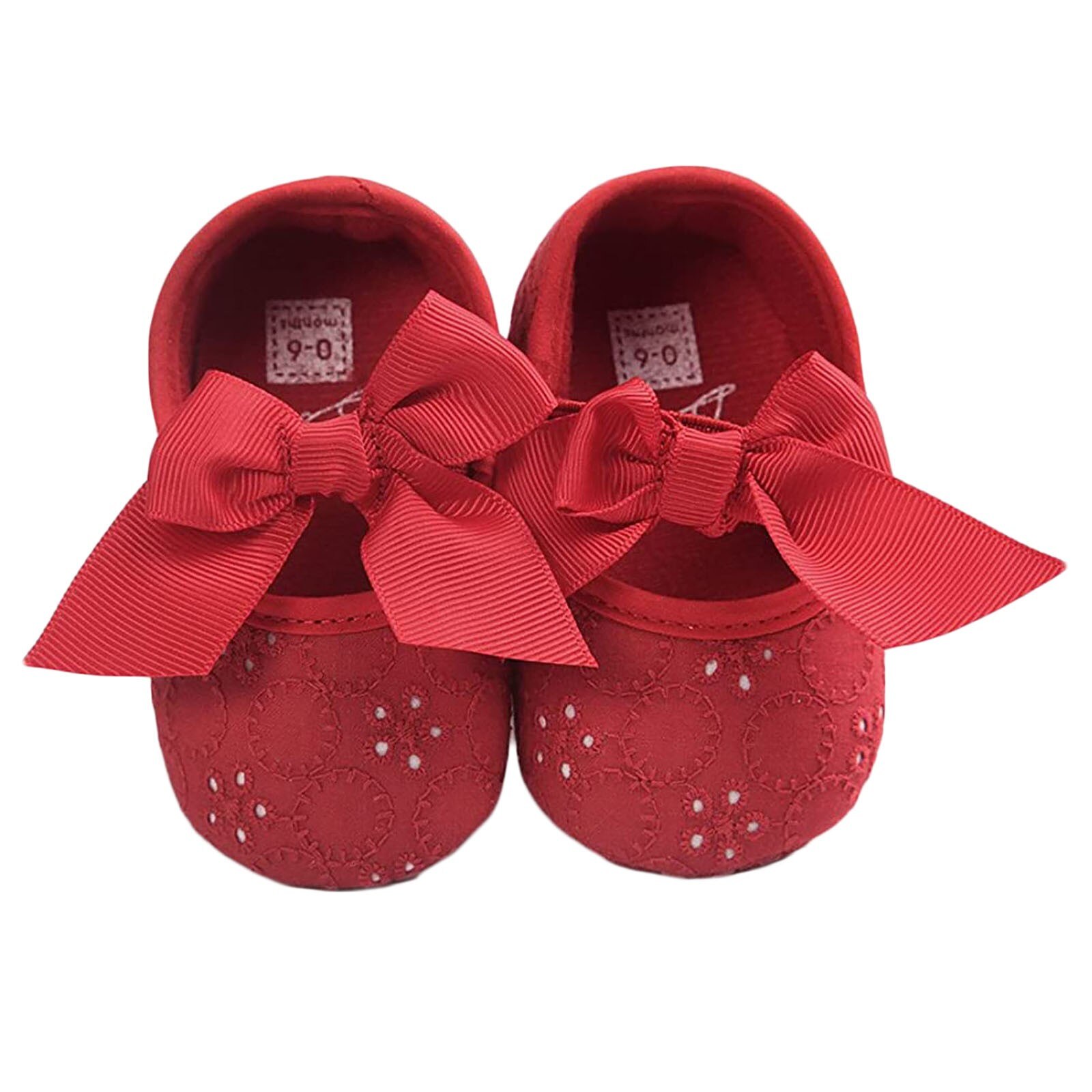 Chaussures brodées à semelle souple pour bébé fille, chaussures de princesse à nœud, tendance Kawaii,