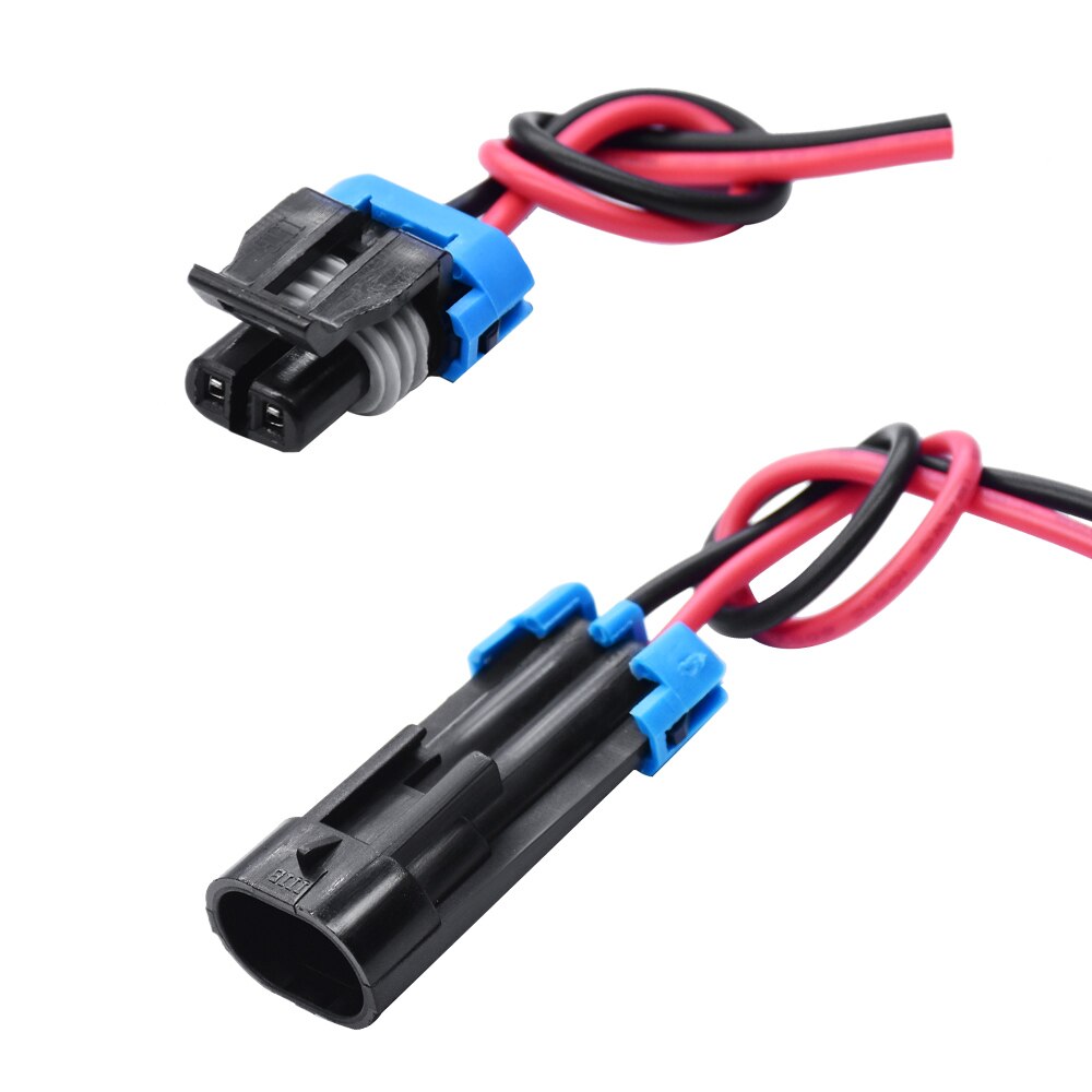 YUNPICAR 2 Pin Way Car Waterproof Electrical Connector Plug with Wire AWG Marine Pack of 2