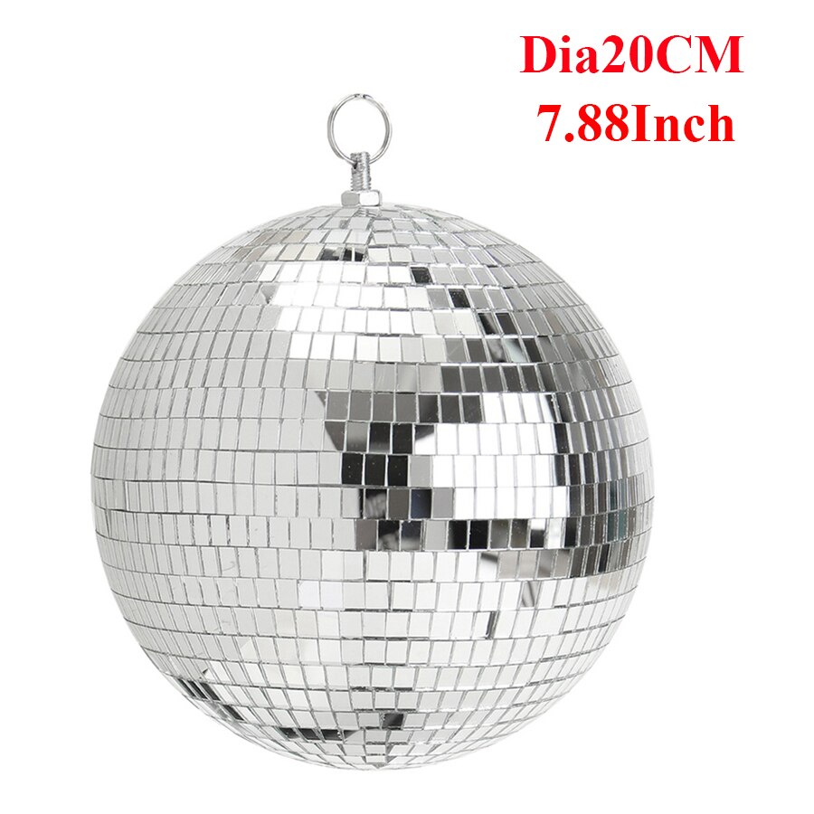 Thrisdar dia 25cm 30cm glas roterende diskospejlkugle kommerciel fest reflekterende hængende diskokugle scene effekt lys: Diameter 20cm