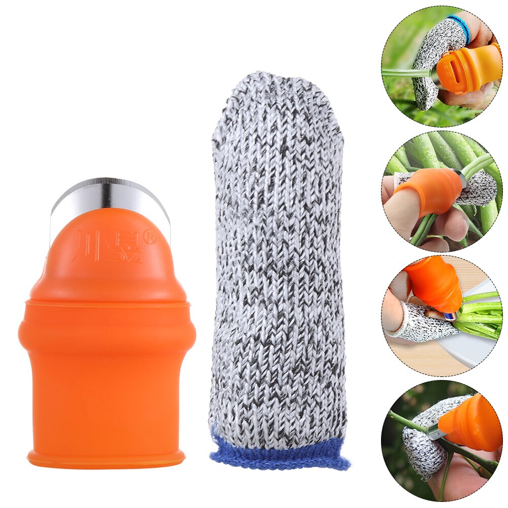 Protège-doigts en Silicone, coupe-pouce, protège-doigts, outil de cueillette de plantes, manchon de doigt résistant aux coupures, Gadget de cuisine 2 pièces