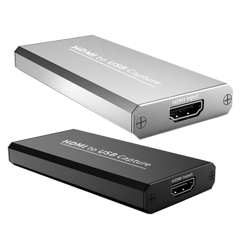 OPQ-Capture Card 4K HD HDMI to USB2.0 Capture Box HDMI Video Capture Card for Mobile Computer Game Recording: Silver