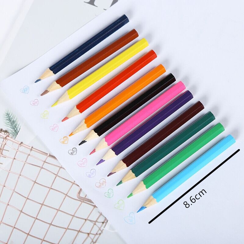 Creatieve Cartoon 12 Kleur Potloden Kinderen Graffiti Schilderen Pen Voor Kids Adult Diy Speelgoed Potloden School Craft Supply: 3.4inch12
