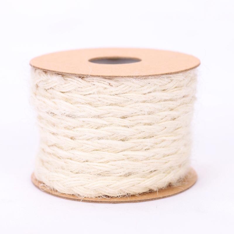 Hilo de Yute Natural de 5M, cuerda de arpillera de cáñamo, hilo para envolver de boda, bricolaje, decoración artesanal de floristería para Scrapbooking: 02-5m