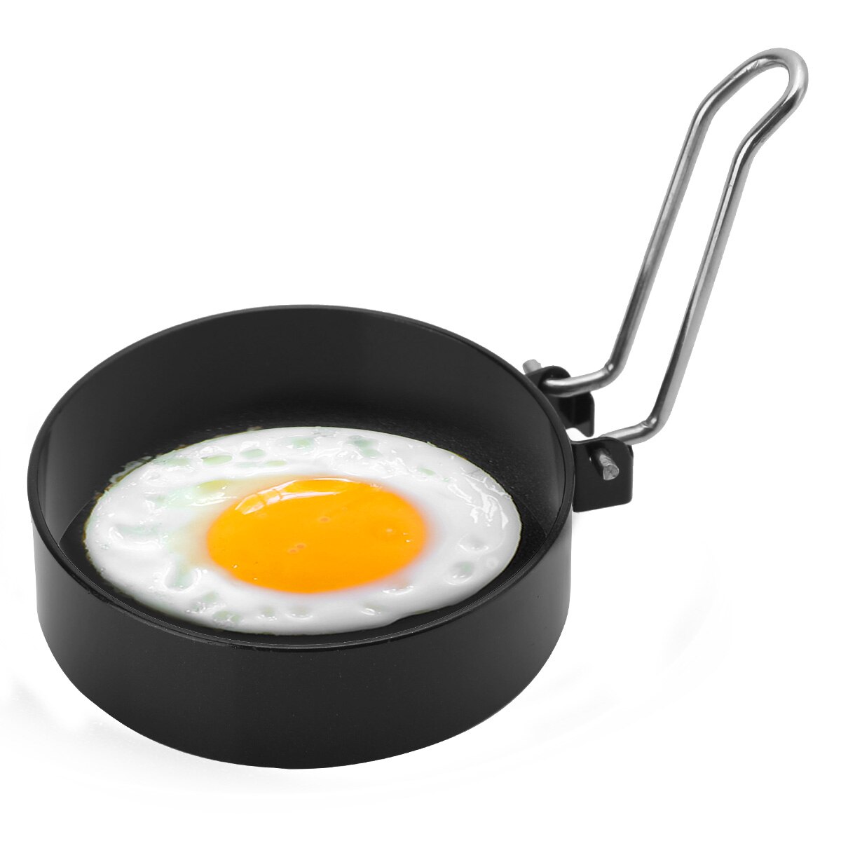 Non-Stick Stainless Steel Egg Ring Fried Egg Shaper with Long Handle For Fried Egg Pancakes Sandwiches For Cooking Breakfast Kit