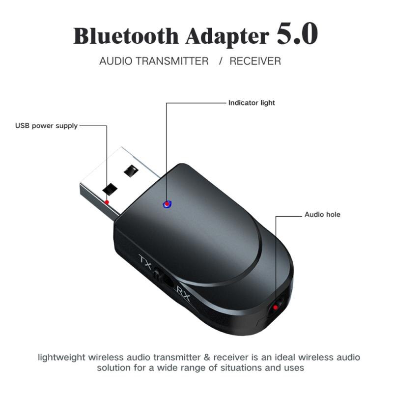 Kn330 bluetooth 5.0 lydsender mottaker adapter to-i-ett usb datamaskin tv adapter bil dobbel utgang
