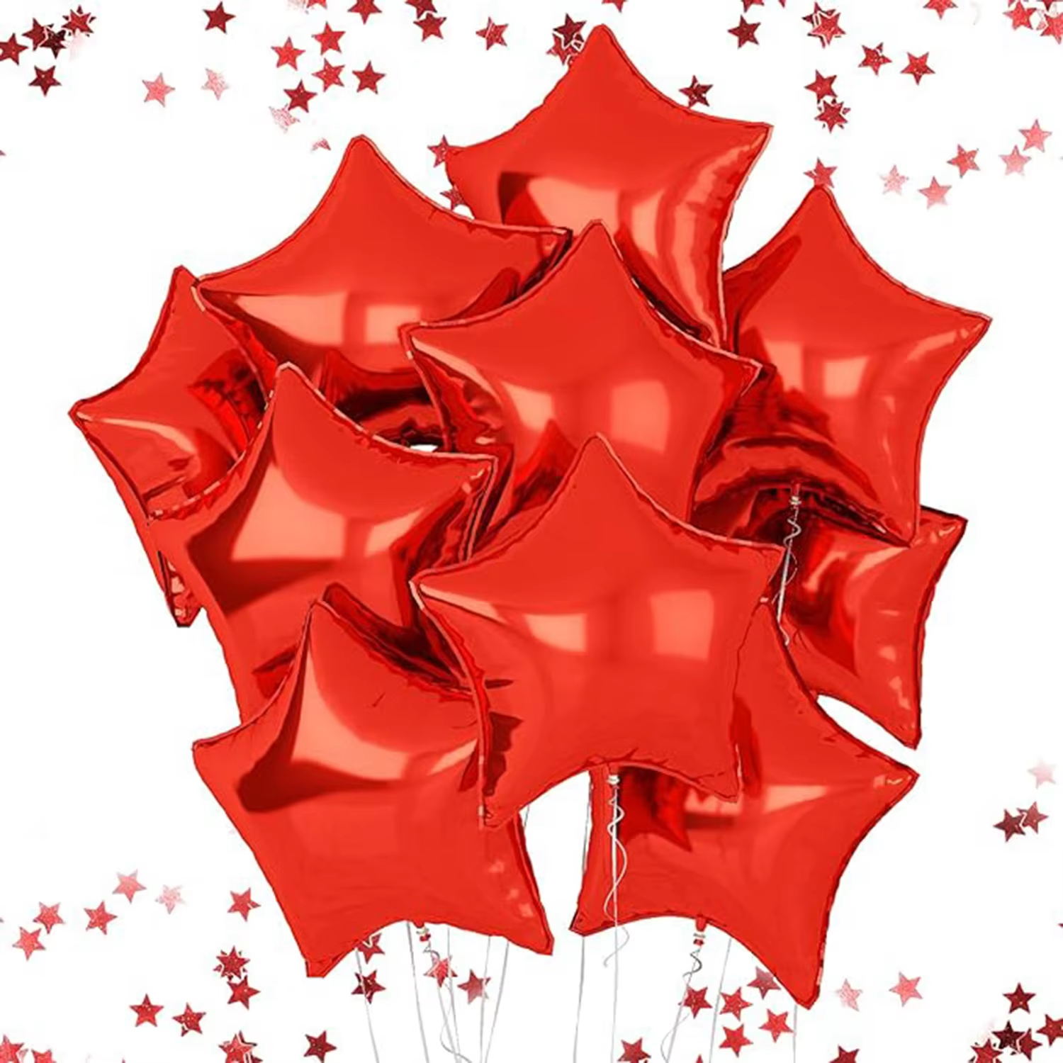 10 Uds. Globos de película de aluminio para decoración de con pentagrama degradado rosa, rojo, verde y azul de 18 pulgadas adecuados para cumpleaños, bodas,: Gris claro