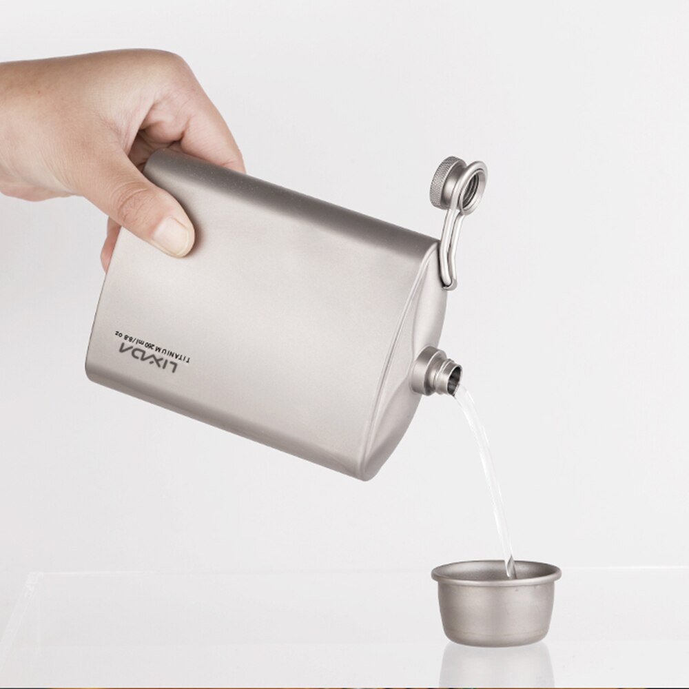 260ml/ 200ml Trinken Flasche Dicht Titan Glaskolben Alkohol Whiskey Wein Glaskolben für draussen Camping Wandern Reise Picknick tourismus