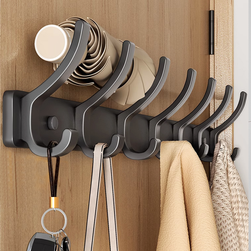 Sin agujeros de perforación, perchas de una fila, toallas de cocina, ropa, sombreros, toallero de baño, almacenamiento, gancho de varilla trasera para puerta montada en la pared