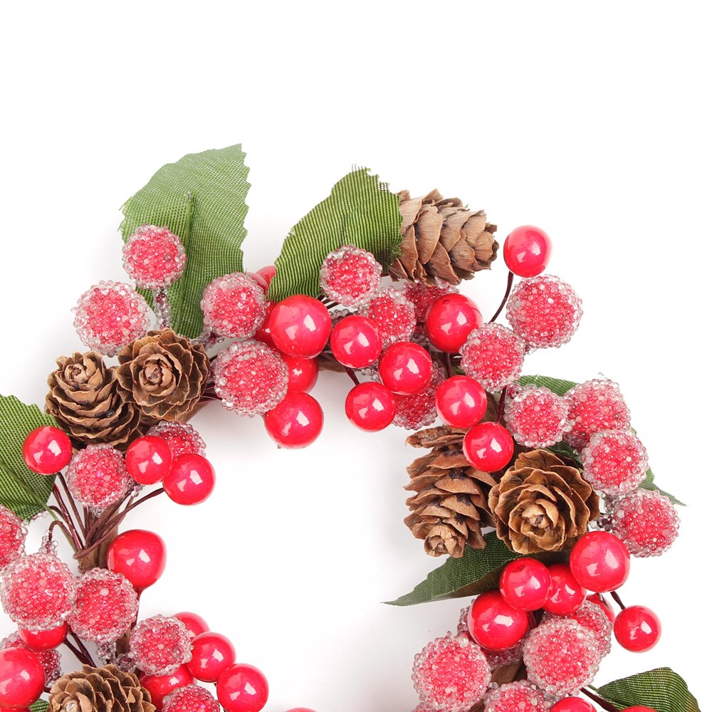 1 stk kunstig blomst bær armbånd julebær krans naturlig fyrrekogle bryllup hjemmedekoration gør-det-selv-blomst vægboks