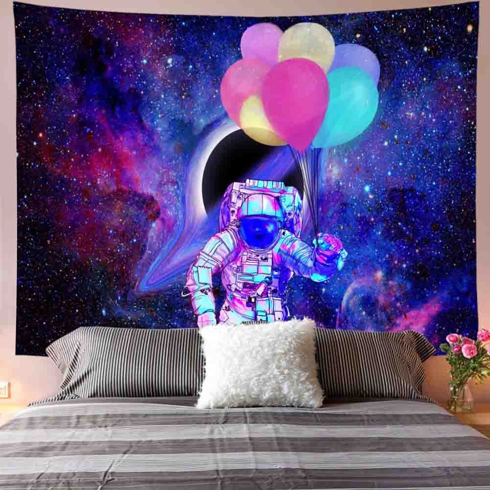 Planet astronaut væg klæde gobeliner galakse psykedelisk rum nasas gobelin vævetæppe trykt bohemeindretning