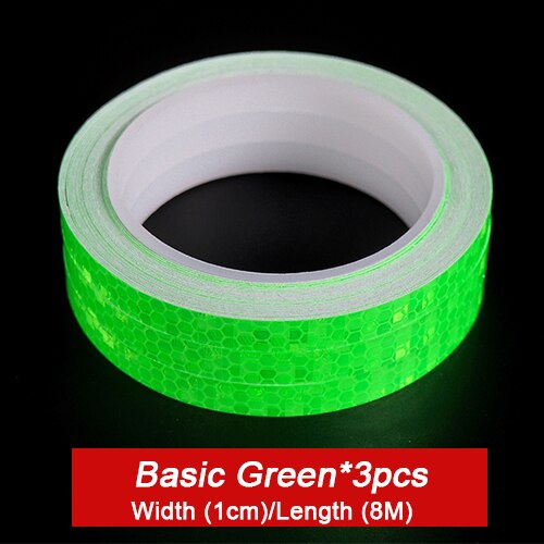 VICTGOAL Bike Stickers Decals Reflective Stickers Strip Bicycle Reflective Tape Sticker Bicycle Wheel Bike Bicycle Accessories: Green 1cm 3pcs