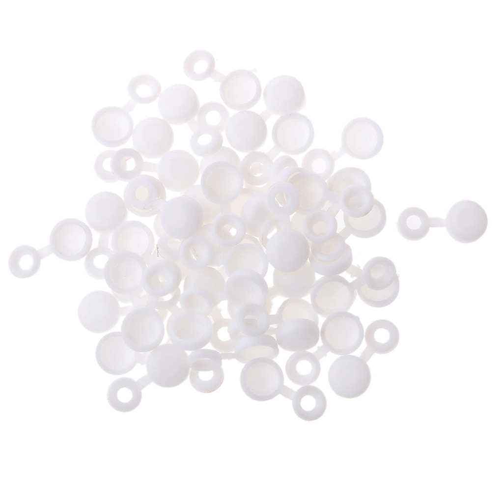 50 Pieces Hinged Plastic Screw Washer Cover Caps 27mm For 6g 8g Screws White