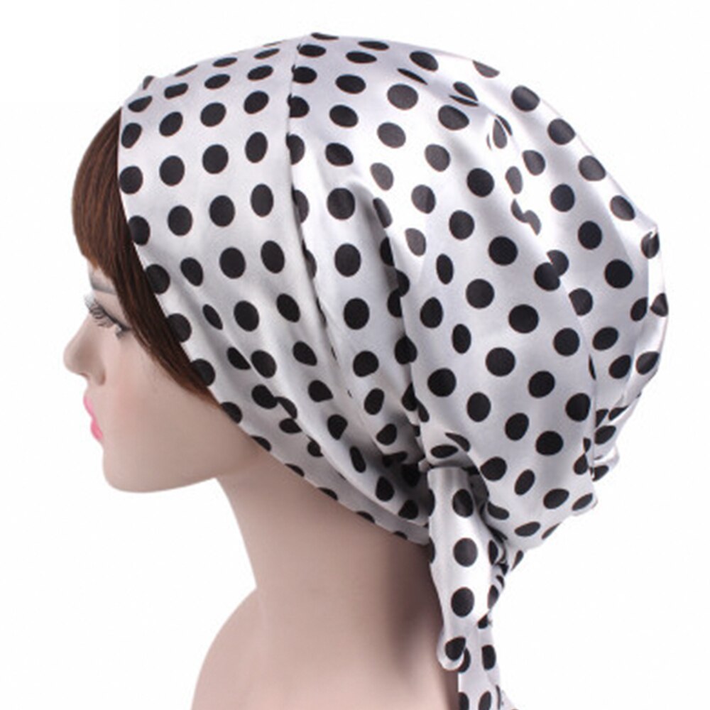 Hovedbeklædning satin turban wrap tørklæde silke nat søvn kasket hår motorhjelm hat: B