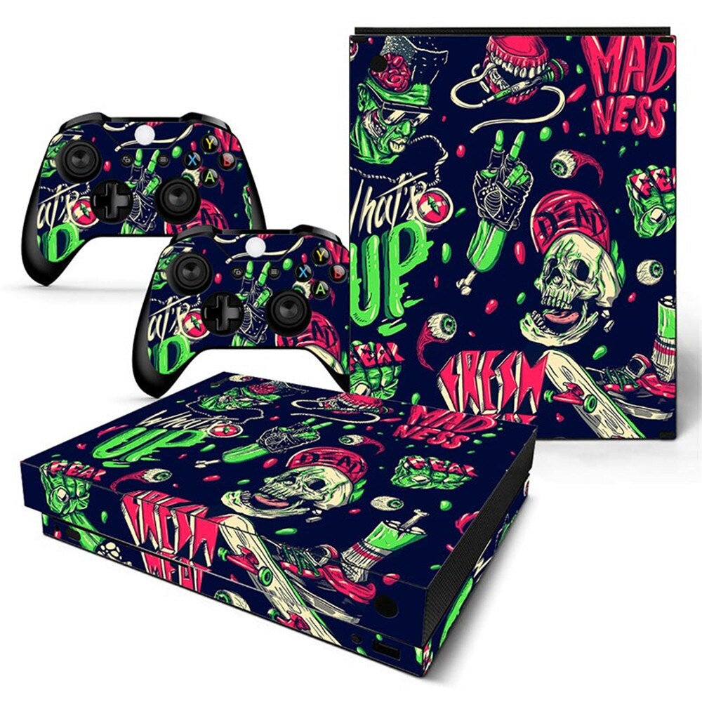 Game Full Cover Skin Console &amp; Controller Decal Stickers for Xbox One X Skin Stickers Vinyl: TN-XBONEX-0890