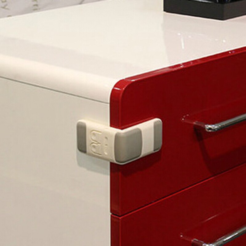 1Pcs Safety Lock Protection From Children Infant Toddler Drawer Door Cabinet Cupboard Double Buckle Safety Lock Baby Kids