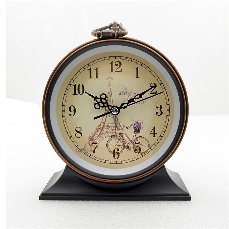 Retro Style Metal Alarm Clock Students Children's Birthday Bedroom Ornaments Desk Alarm Clock: SKU-15