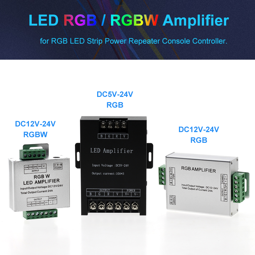 DC12V-24V 24A Rgb Rgbw Versterker Led Controller Signaalversterker Voor Led Strip Licht Tape Rgb Rgbw Rgbww Power Repeater Console