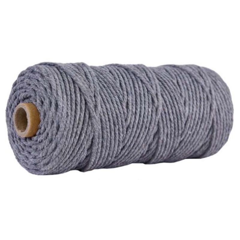 Cordón de macramé de 3mm y 109 yardas, cuerda de hilo de algodón Natural para hacer macramé, colgador de pared, planta, atrapasueños