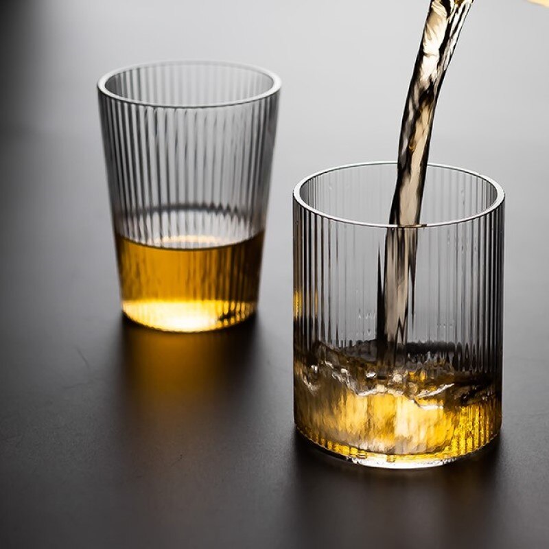 Tasse d'eau en verre thé boisson froide | Résistant au vent simple de style japonais, tasse de thé, tasse de vin, verre fleur thé vert tasse de thé