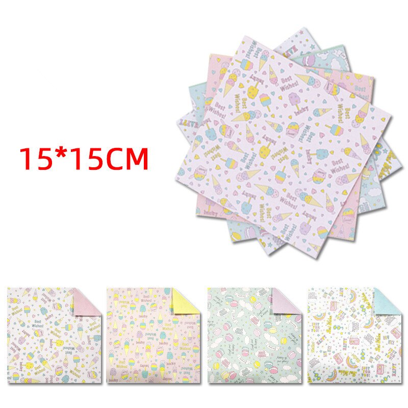 80 Stks/set Vierkante Origami Papier Bloemen Bloesem Patroon Enkelzijdige Handgemaakte Decor Gevouwen Plakboek Craft Diy Kids Volwassenen: Licht Geel