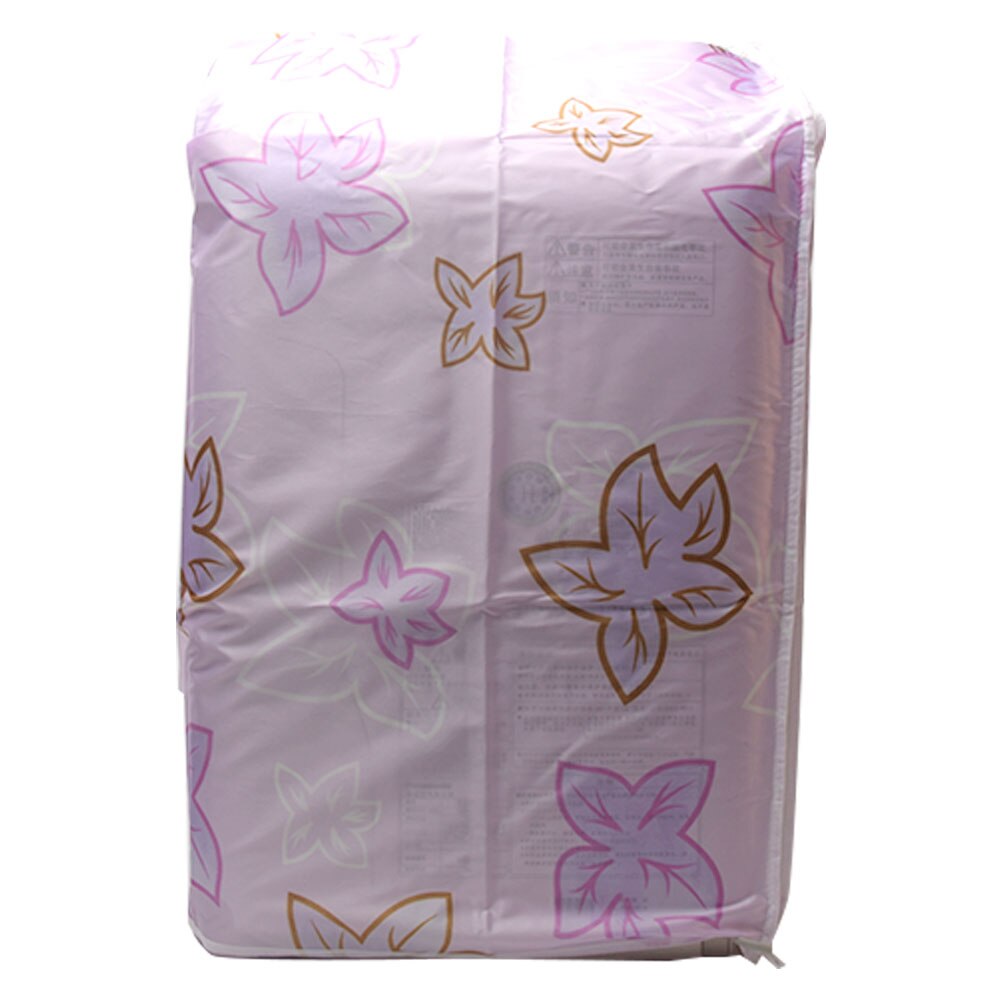 Washing Machine Cover Waterproof Front Loading Zipper Case Floral Printed Easy To Clean Home Dust Proof Accessory Decoration: Purple Leaves