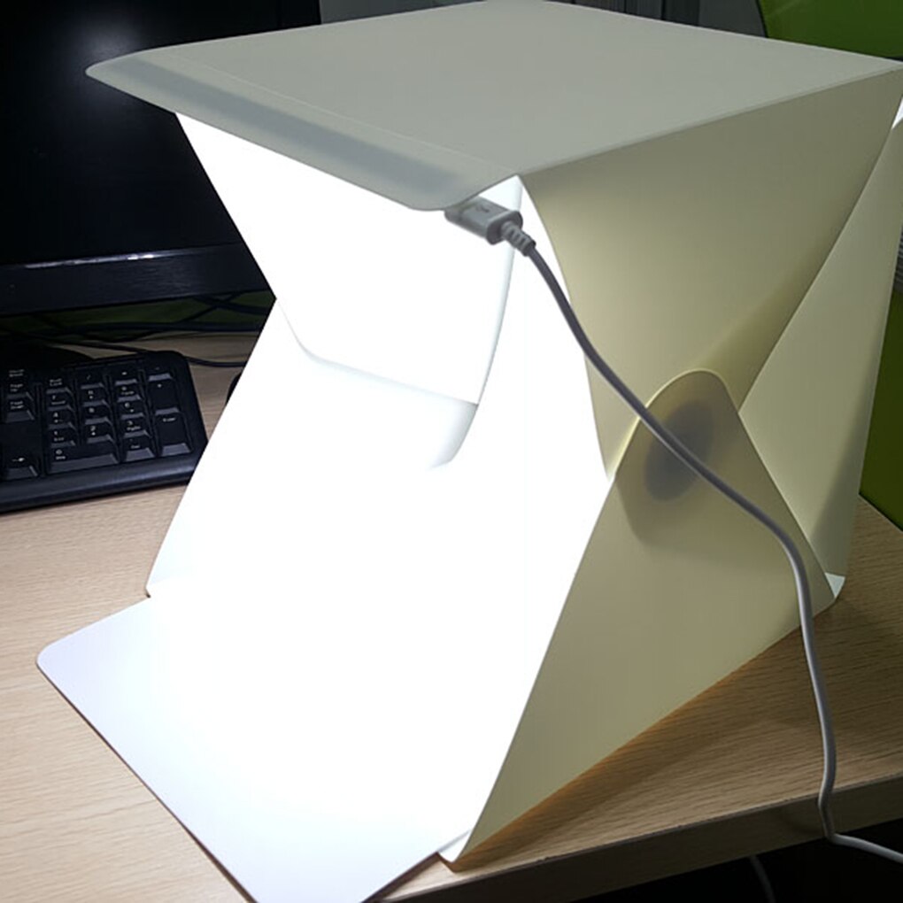 Mini Opvouwbare Fotostudio Doos Fotografie Achtergrond Ingebouwde Lichtbak Fotografie Led Verlichting Tent