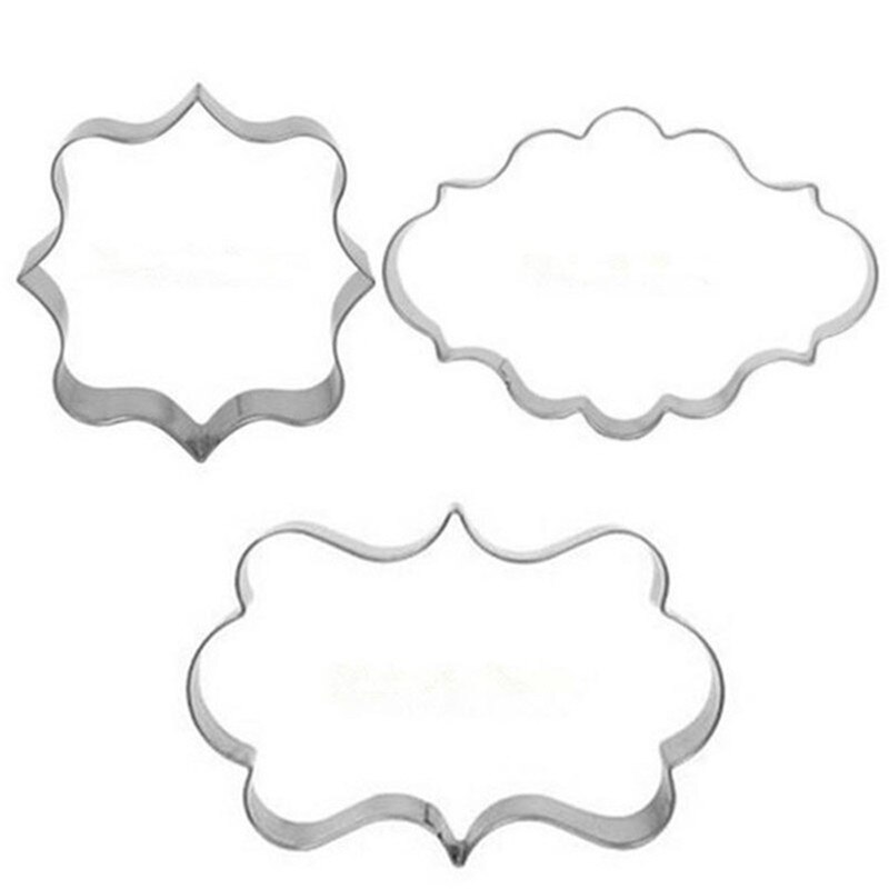 Ttlife 3 Stks/set Cookies Pastry Extra Fondant Mold Rvs Cakevorm Decorating Gereedschap Frame Cutter Bakken Accessoires: 3pcs