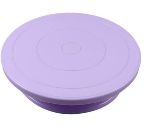 28cm Plastic Cake Turntable Rotating Anti-skid Cake Decorating Turntable Cake Rotary Table Round Cake Stand Kitchen Baking Tools: Purple